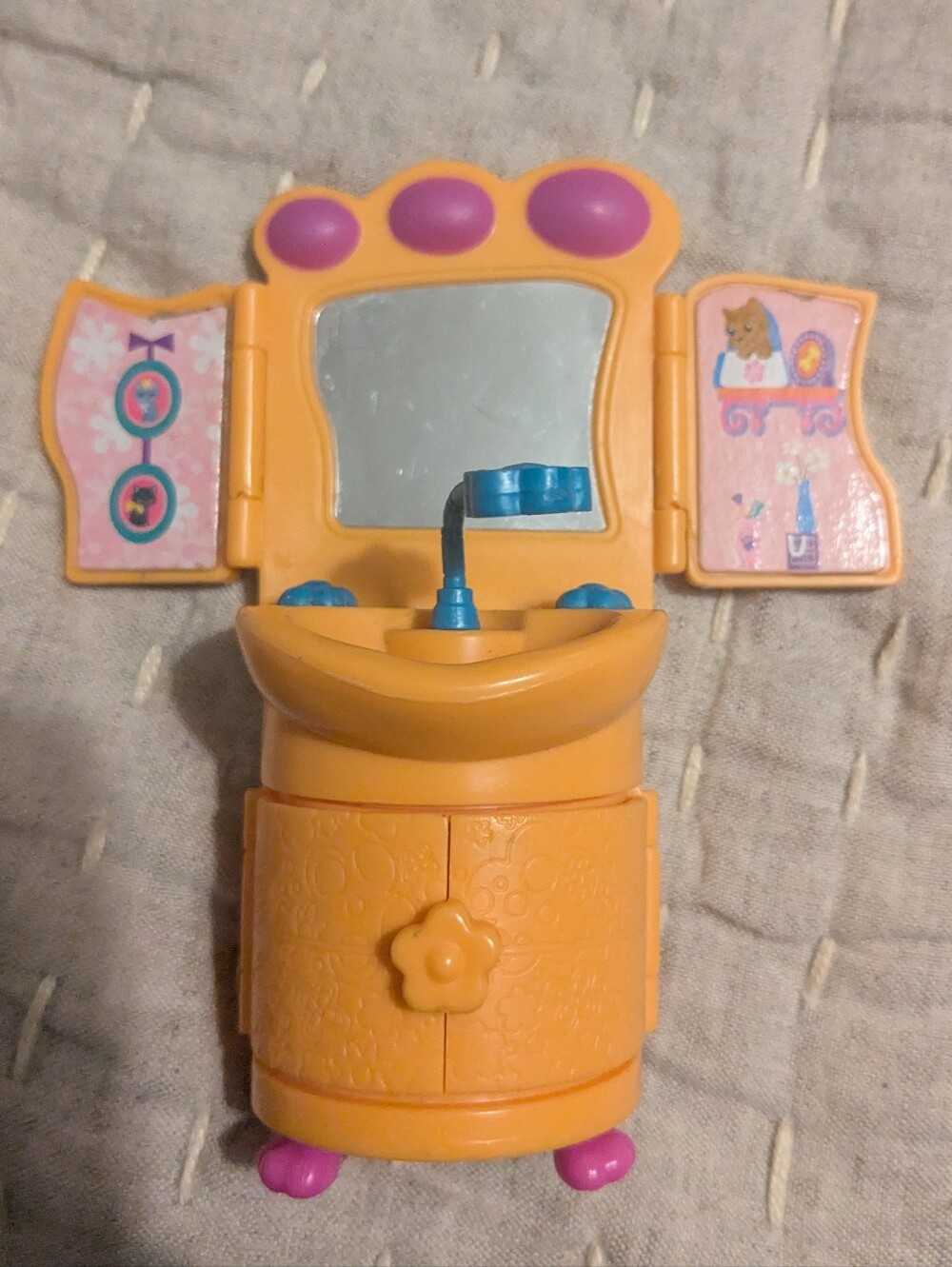 Polly Pocket Glitz & Glam Pets Sink Hair washing Station Orange Replacement part